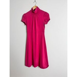 Susana Monaco  pink turtle neck fit and flair dress sz S